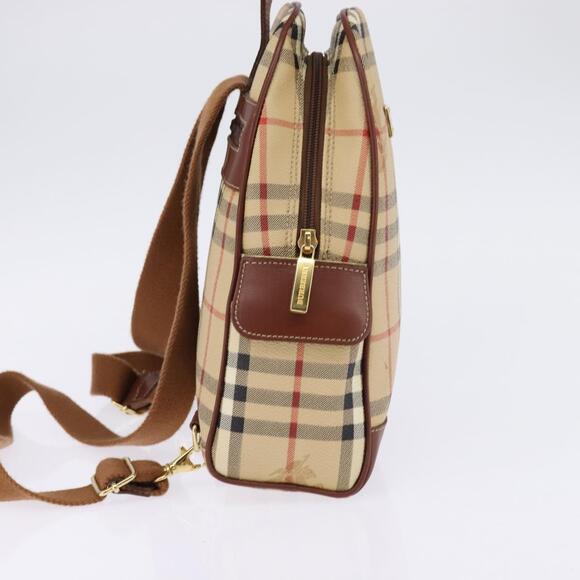 BURBERRY Nova Check Backpack PVC Beige Gold Auth 144466 main image 5